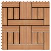 11 pcs Decking Tiles WPC 11.8"x11.8" 1 sqm Teak Color