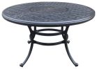 Round 4 - Person 51.97" Long Powder Coated Aluminum Dining Set with Navy Blue Cushions