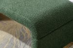 New Boucle Fabric Loveseat Ottoman Footstool Bedroom Bench Shoe Bench With Gold Metal Legs,Green
