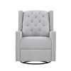 Milah Gliding Swivel Recliner Tufted Brushed Tweed Fabric