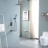 Lordear 12 Inch 3-Spray Shower System With Square Ceiling Mounted Adjustable Shower Head And Handheld Shower With Hose