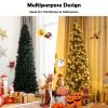 Pre-lit Christmas Halloween Tree with PVC Branch Tips and Warm White Lights