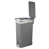 10.5 Gallon Trash Can, Plastic Slim Step-on Kitchen Trash Can, Black
