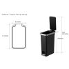 10.5 Gallon Trash Can, Plastic Slim Step-on Kitchen Trash Can, Black