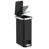 10.5 Gallon Trash Can, Plastic Slim Step-on Kitchen Trash Can, Black
